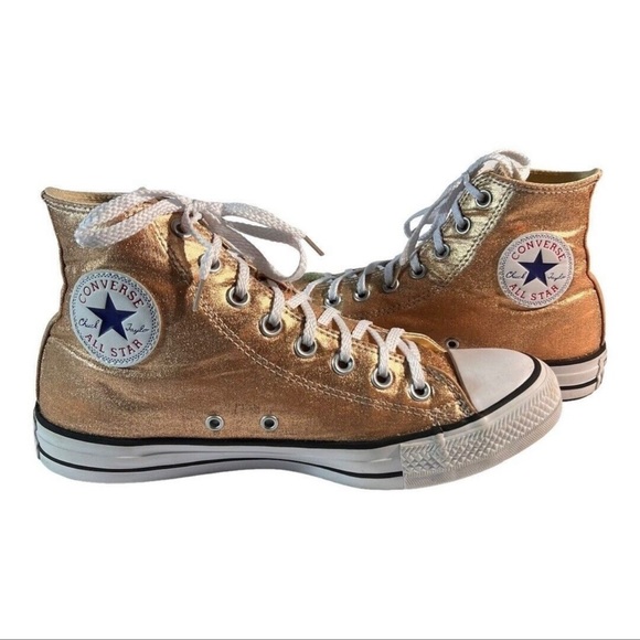 Converse | Shoes | Converse Rose Gold Metallic Hitop All Star Chuck Taylor  | Poshmark